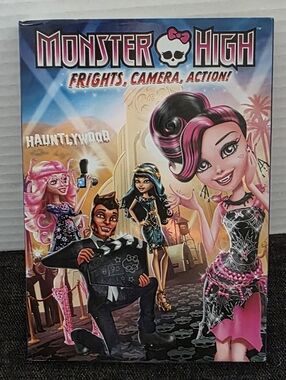 NIP Monster High "Frights, Camera, Action!" DVD - Pink & Black Cover
